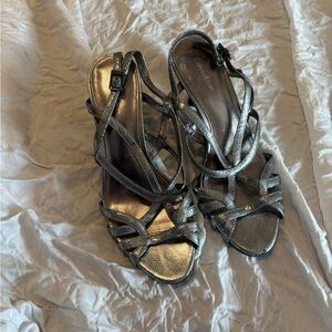 Calvin Klein Metallic Strappy Heels